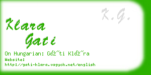 klara gati business card